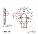 Front pinion JTF438.14 (pitch 520) - Suzuki DR 750 SU ('88-'89) / S ('88-'89) / DR 800 S ('90-'93) / SU ('90-'93) - JM