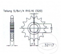 Front sprocket Esjot - 11 teeth (step 520) - Suzuki LT-Z 90 Quadsport ('16-'29) - JM