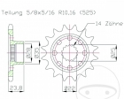 Front sprocket Esjot - 17 teeth (pitch 525) - MV Agusta Dragster 800 RR / RR SCS / F3 675 / RC / F3 800 / Ago / RC / Rosso - JM