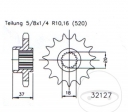 Front sprocket Esjot - 17 teeth (step 520) - Aeon Cobra 125 RS 2WD ('03-'06) / 180 RS 2WD ('02-'03) - JM