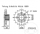 Front sprocket Esjot - 18 teeth (pitch 525) - Aprilia Mana 850 ('07-'12) / ABS ('08-'13) / GT ABS ('09-'16) - JM