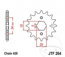 Front sprocket JTF264.14 (pitch 428) - Kymco Hipster 125 / Maxxer 50 / 90 / Pulsar 125 II / M / S / Quannon 125 Naked - JM