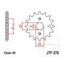 Front Sprocket JTF278.17 (pitch 530) - Honda CB 250 K / CB 350 F / CB 400 A / CB 450 N / CB 500 T / CJ 250 T / CL 350 K - JM