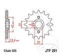 Front Sprocket JTF291.16 (pitch 525) - Honda CB 450 S ('86-'90) / CMX 450 C Rebel ('86-'87) - JM