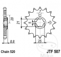 Front sprocket JTF507.15 (520 pitch) - Husqvarna CR 250 / 360 / WR 250 / 360 / Kawasaki KDX 250 / B / KX 250 A / B / C / D - JM