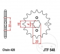 Front Sprocket JTF548.13 (pitch 428) - Yamaha XT 125 R ('07-'12) / X ('08-'12) / YBR 125 ED ('07-'16) / SPD ('08-'16) - JM