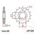 Front sprocket JTF578.15 (pas 520) - Yamaha XTZ 750 H Super Tenere ('89-'98) - ('90-'93) - JM