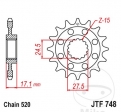 Front sprocket JTF748.14 (pitch 520) - Honda CBR 600 F / 1000 RA Fireblade ABS / 1000 RR Fireblade / 1000 RR S1 SP-1 ABS - JM