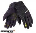 Gants d'été urbains en néoprène/textile pour homme modèle Seventy SD-C18 noir/jaune