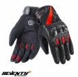 Gants de Course/Naked pour Homme pour l'Été Modèle Seventy SD-N14 Noir/Rouge - Doigts Tactiles