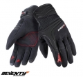 Gants Homme en Néoprène/Textile Urbains Seventy Modèle SD-C18 Noir/Rouge pour l'Été