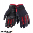 Guantes de moto para hombre Urban Summer Seventy Modelo SD-C48 negro/rojo - Dedos táctiles - Negro/rojo, L (9 cm)