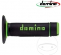 Handlebar grip set A020 black green Domino D: 22 mm L: 118 mm closed - JM