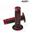 Handlebar grip set A260 black red Domino D: 22 mm L: 120 mm closed - JM