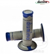 Handlebar Grip Set A260 Blue/White Domino D: 22 mm L: 120 mm Closed - JM