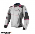 Jacket (motorcycle) for women Racing Seventy summer/winter model SD-JR49 color: gray/blue/pink - Gray/blue/pink, L