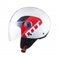 Kask otwarty motocyklowy MT Street Metro biało/czerwono/czarny błyszczący - Biało/czerwono/czarny błyszczący, XS (53/54cm)