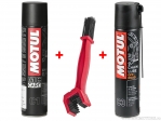 Kettingonderhoudskit - kettingspray voor reiniging Motul C1 400ML - kettingreinigingsborstel - kettingspray voor smering Motul O