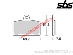 Klocki hamulcowe przednie - SBS 821HS (metalowe / sinterowane) - (SBS)