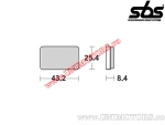 Klocki hamulcowe zabezpieczające (do parkowania) - SBS 827ATS (metalowe / syntetyczne) - (SBS)