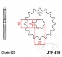 Koło zębate przednie JTF419.14 (pas 525) - Suzuki GT 250 ('73-'78) / Suzuki TS 250 ER ('79-'81) - JM