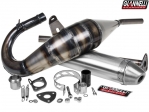 Komplette Auspuffanlage Giannelli Enduro 2T - Derbi Senda DRD / Senda R / Senda SM / Senda X-Treme / X-Race - Aluminium-Endkappe