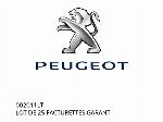 LOT OF 25 WARRANTY INVOICES - 002011LT - Peugeot