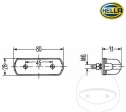 Luce targa 80 x 28 x 31 mm 12/24V - JM