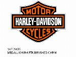 MEDAILLON, RECHTE HAND, VORDERER TANK, GEBÜRSTETES CHROM - 14101436 - Harley-Davidson