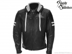 Motorcycle Jacket with Hood Rusty Stitches Jari Black-White (black-white) - Rusty Stitches