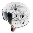 Open face helmet MT Le Mans 2 SV Diler B0 shiny white (integrated sun visor) - Shiny white, XS (53/54cm)