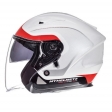 Open gezicht motorhelm MT Avenue SV Crossroad wit/rood glanzend (geïntegreerde zonnebril) - Wit/rood glanzend, XS (53/54cm)