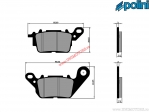 Original front brake pads (85.09x38.65x7.5mm / 98.23x48.35x7.5mm) - Polini