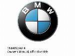 Owner's Manual, official vehicle - 01448524614 - BMW