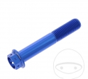 Parafuso com tampa hexagonal Pro Bolt M10 x 1.25 x 60 mm em alumínio azul para motocicletas de corrida - JM