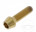 Parafuso de tampa cônica Pro Bolt M10 x 1.25 x 35 mm em aço inoxidável A4 dourado - JM