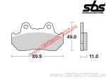 Pastilhas de freio dianteiras - SBS 542RQ (tecnologia de carbono) - (SBS)