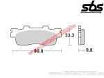 Pastilhas de freio traseiras - SBS 204CT (tecnologia de carbono) - (SBS)