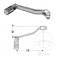 Pedal de cambio de marchas negro - Yamaha XT 500 ('76-'89) / Yamaha XT 500 S Edition ('88-'89) / Yamaha XT 550 ('82-'83) - JM