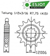 Piñón delantero 12 dientes paso de cadena 415 - Aprilia Red Rose Classic ('92-'93) / Red Rose ('95-'99) 2T LC 50cc - ESJOT