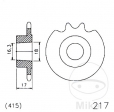 Piñón delantero Esjot - 11 dientes (paso 415) - Hercules KX-5 50 ('93-'95) - JM