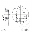 Piñón delantero Esjot - 11 dientes (paso 415) - Zündapp CS 25 ('80-'82) / CX 25 ('82) / Hai 25 25 ('80-'82) - JM