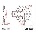 Piñón delantero JTF1257.15 (paso 428) - Honda CR 80 R / Honda CR 80 RB 19 pulgadas - JM