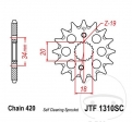 Piñón delantero JTF1310SC.15 (paso 420) - Honda CRF 150 R 17/14 pulgadas ('07-'15) / CRF 150 RB 19/16 pulgadas ('09-'25) - JM