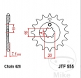 Piñón delantero JTF555.15 (paso 428) - Kawasaki KX 65 A / 80 G  / 80 L  / 80 R  / 80 R 17 / KX 80 R 17/14 Pulgadas - JM