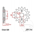 Piñón delantero JTF711.12 (paso 520) - Cagiva C10R 125 / C12R 125 / C9 125 / Mito 125 / N1 125 Planet / Raptor 125 - JM