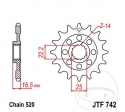 Piñón delantero JTF742.15 (paso 520) - Ducati 1098 1098 Biposto/Monoposto / 1098 S / 1098 1198 R / R Corse / 1198 1198 S - JM