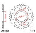 Pignon arrière JTR1478.38 (pas 520) - Kawasaki ZX-6R 636 B Ninja / ZX-6RR 600 K Ninja - M Ninja / Polaris Scrambler 400 4WD - J