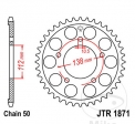 Pignon arrière JTR1871.50 (pas 530) - Yamaha YZF-R6 600 H / Yamaha YZF-R6 600 N - JM