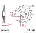 Pignon avant JTF1381.15 (pas de 520) - Honda CMX 500 A / S A2 / Brixton Crossfire 500 / X ABS / XC ABS / CB 500 F / FA ABS - JM